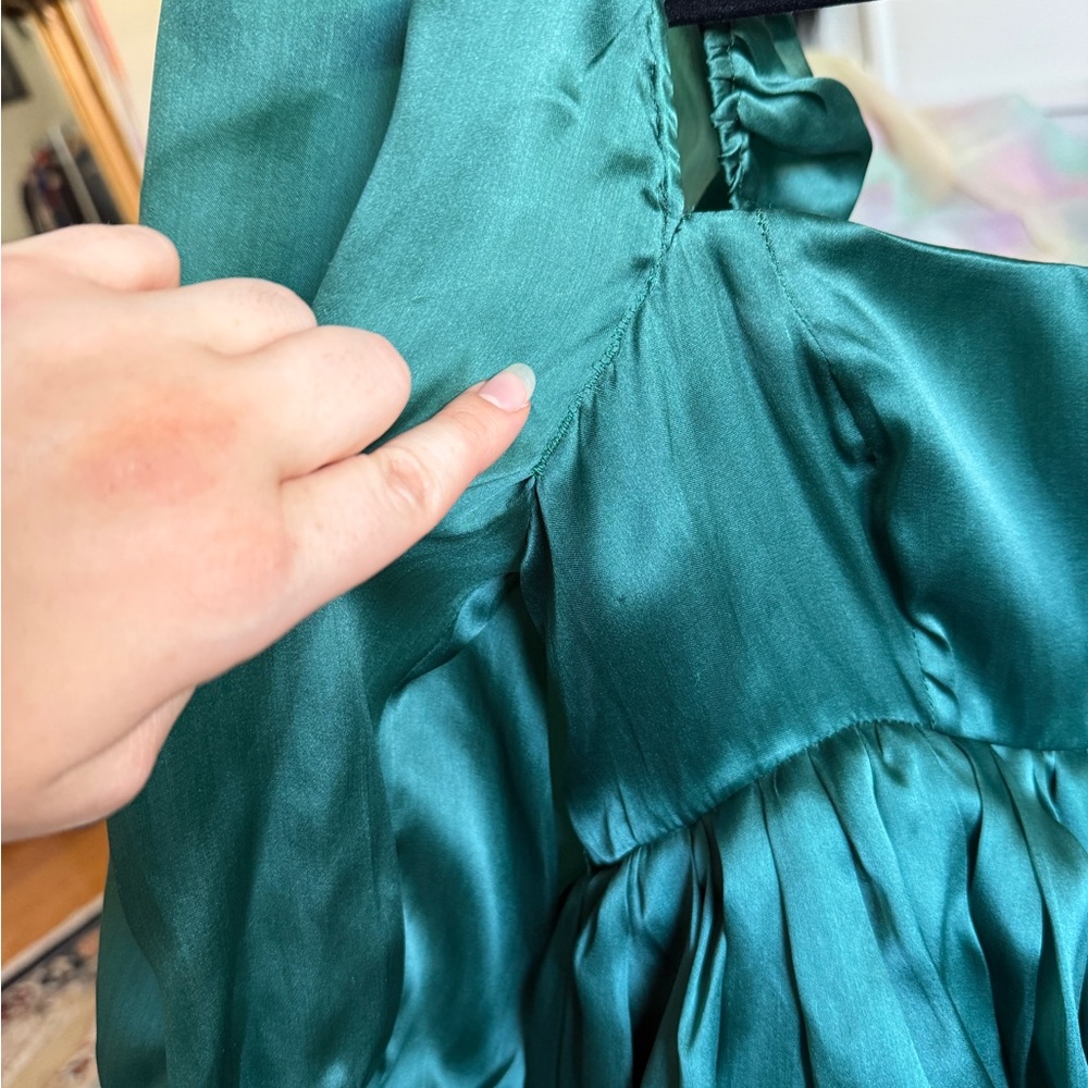 Selkie Silk Elf Puff Dress Green Large *READ DESCRIPTION* - Picture 5 of 9